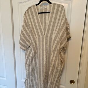 Mamene Striped Throw On Shirt Dress Kaftan